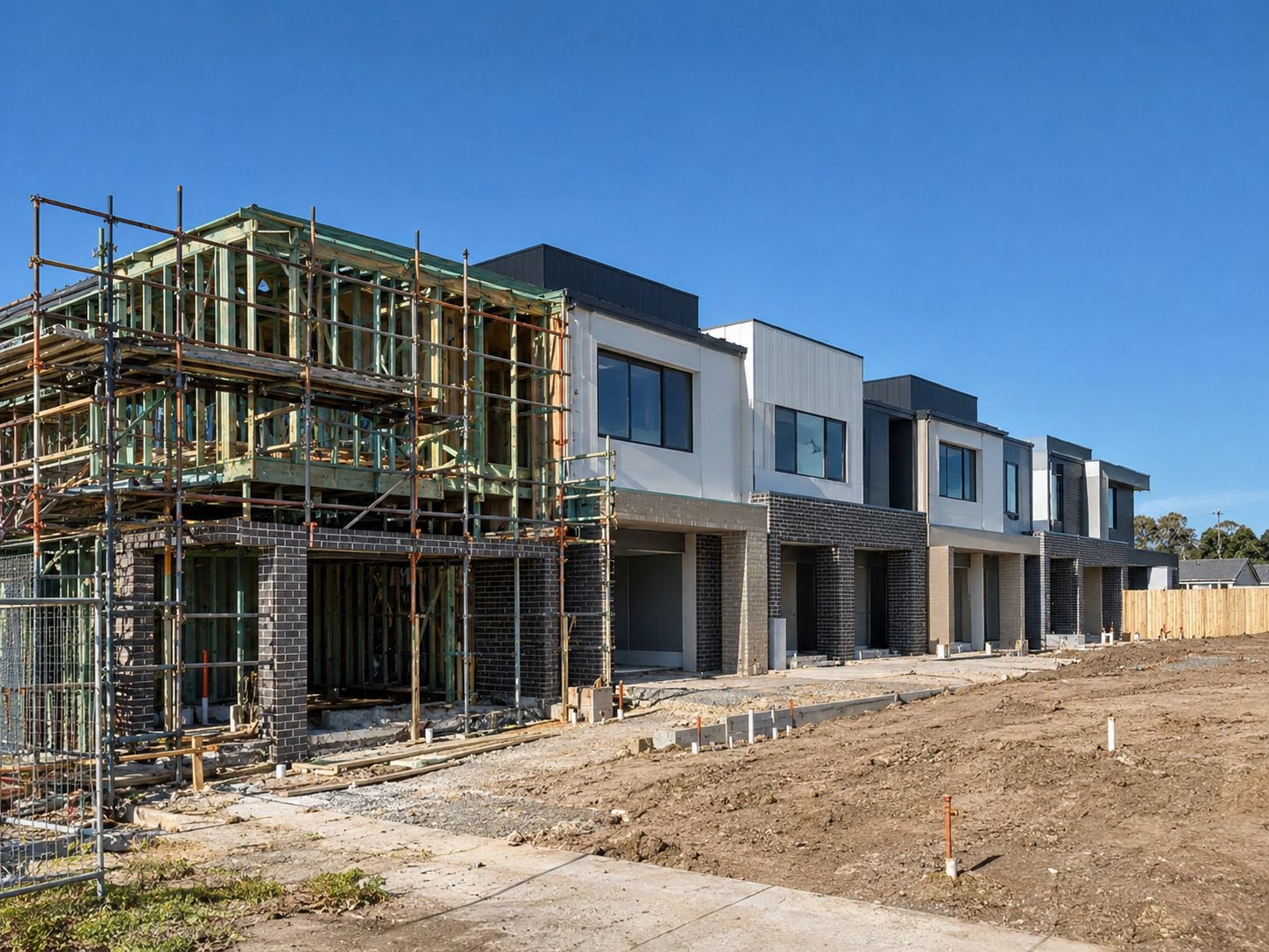 New townhouses under construction