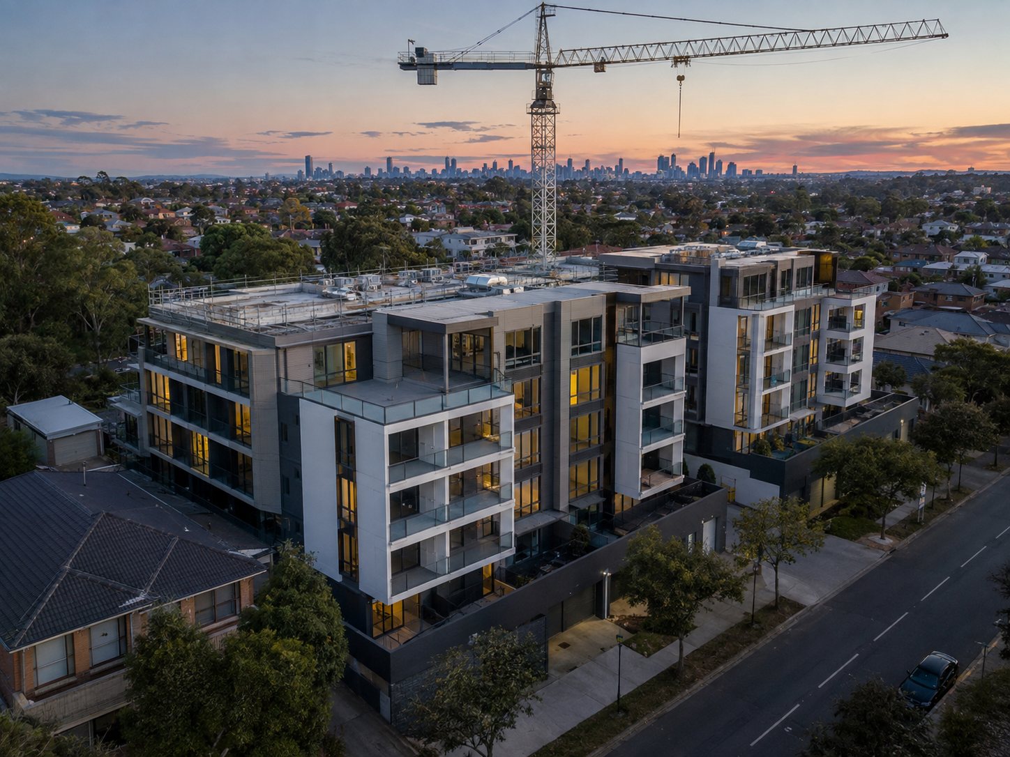 New apartment development near the Melbourne skyline