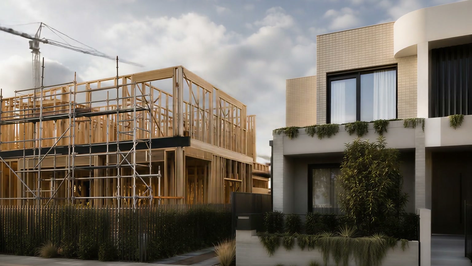 New townhouse development under construction